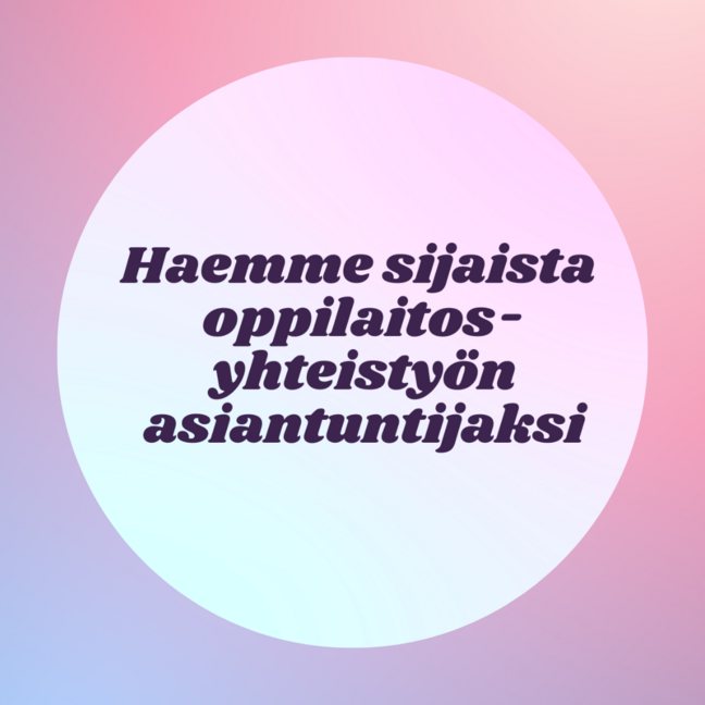 Yeesi hakee työntekijää määräaikaiseen työsuhteeseen oppilaitosyhteistyöhön!