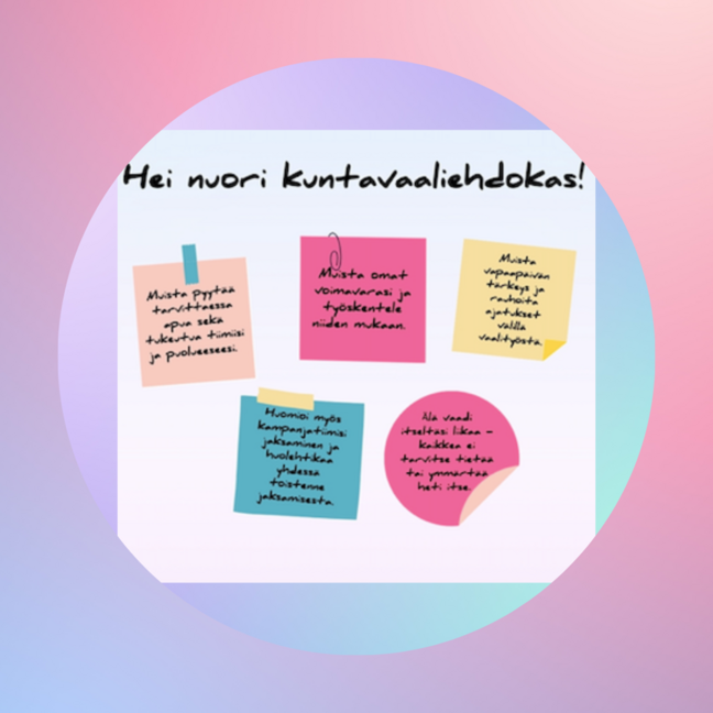 Toivotamme ehdokkaille tsemppiä vaaleihin!