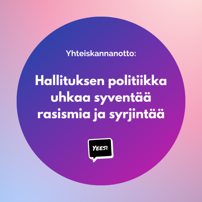 Järjestöjen yhteiskannanotto: Hallituksen politiikka uhkaa syventää rasismia ja syrjintää