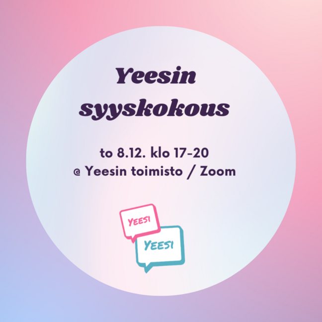 Kutsu Yeesin syyskokoukseen!