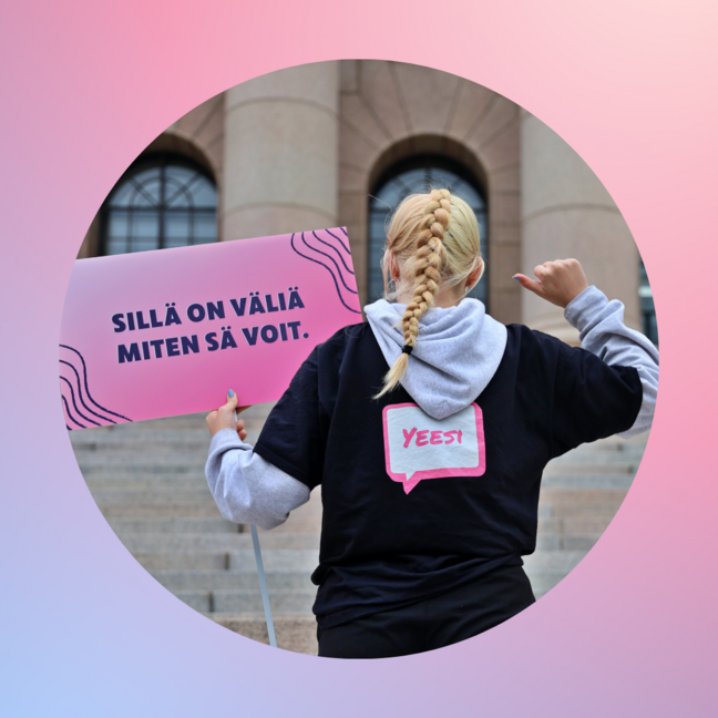 Yeesi on mukana Mielenterveys kuuluu kaikille! -mielenosoituksessa.